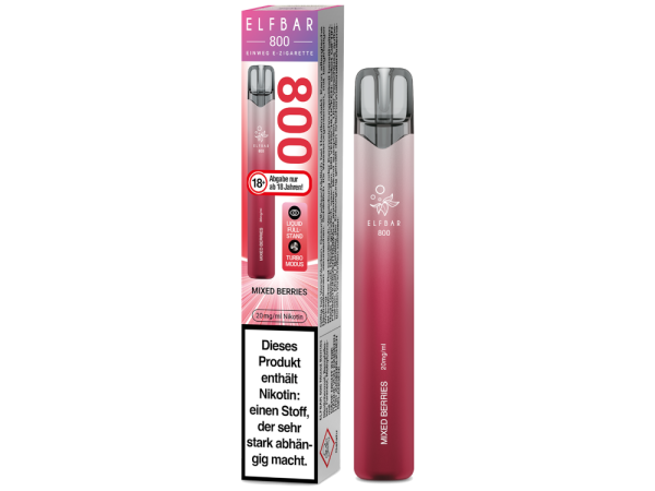 Elfbar 800 Mixed Berries – Einweg E-Zigarette mit 2 ml, 20 mg und bis zu 800 Zügen bei Emma Trade