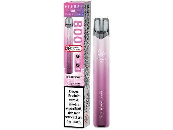 Elfbar 800 Pink Lemonade – Einweg E-Zigarette mit 2 ml, 20 mg und bis zu 800 Zügen bei Emma Trade