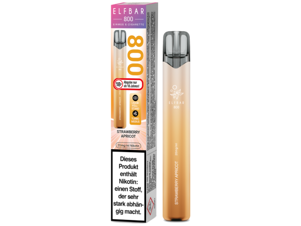 Elfbar 800 Strawberry Apricot – Einweg E-Zigarette mit 2 ml, 20 mg und bis zu 800 Zügen bei Emma Trade