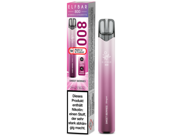 Elfbar 800 Sweet Berries Einweg Vape mit süßem Beerenmix, 2 ml Nikotinsalz und bis zu 800 Zügen