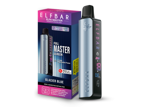 ELFA Master Akku Blau – Elfbar Basisgerät mit 850 mAh, Display und USB-C