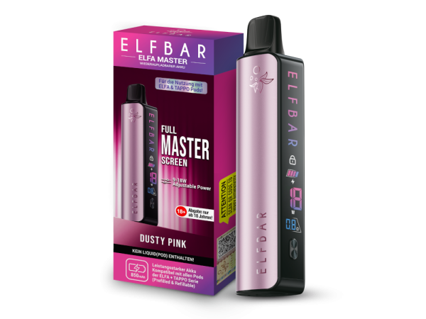 ELFA Master Akku Pink – Elfbar Basisgerät mit 850 mAh, Display und USB-C