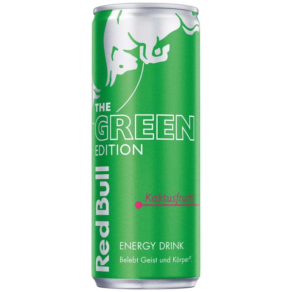 Red Bull Green Edition 0,25-l-Getränk – grüne Red-Bull-Edition im handlichen Format, ideal gut gekühlt für unterwegs oder zu Hause.
