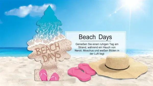 Wunderbaum Beach Days Original Duftbaum zum Aufhängen in Baumform für Auto und Räume - Beschreibung