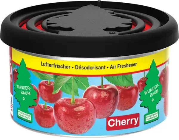 Wunderbaum Duftdose Cherry Lufterfrischer-Dose mit Dosierdeckel und fruchtigem Kirschduft für Auto und kleine Räume