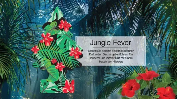 Wunderbaum Jungle Fever Original Duftbaum zum Aufhängen in Baumform mit exotisch-blumigem Duft (Hibiskus, Jasmin, Lilien) - Beschreibung