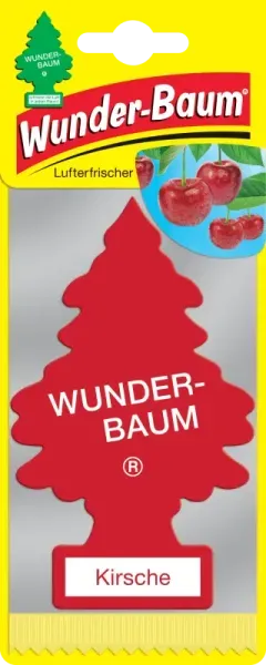 Wunderbaum Kirsche Original Duftbaum zum Aufhängen in Baumform mit süß-fruchtigem Kirschduft für Auto und Zuhause - Mit Verpackung