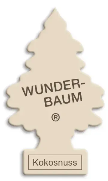 Wunderbaum Kokosnuss Original Duftbaum zum Aufhängen in Baumform mit tropisch-süßem Kokosduft - Ohne Verpackung