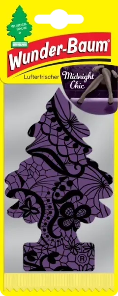 Wunderbaum Midnight Chic Original Duftbaum zum Aufhängen mit Pflaumen-, Veilchen- und Freesie-Duftnoten - Mit Verpackung